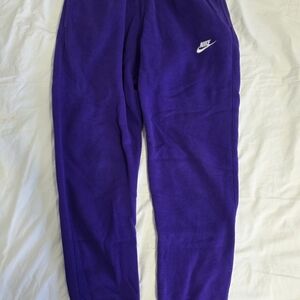Nike Purple Fleece Joggers with White Swoosh